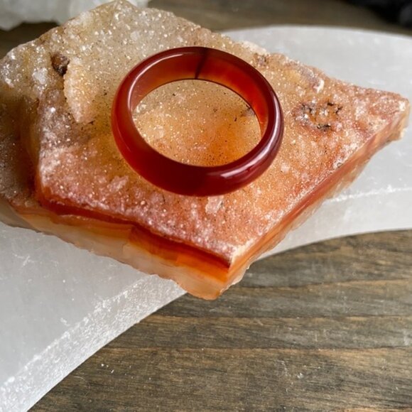 FIRE CARNELIAN MIDI RING BAND BOHO AND DAINTY - Picture 1 of 5